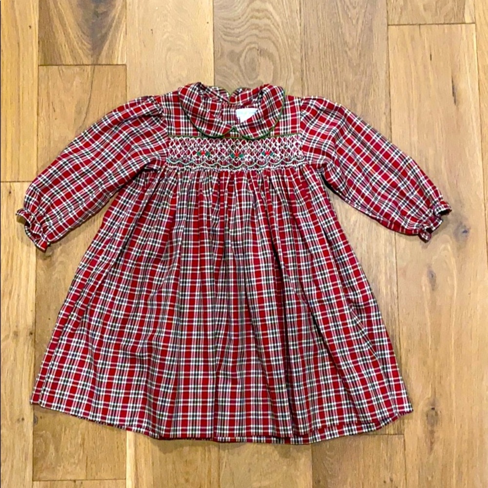 Petit Pomme Red Plaid Christmas Dress Size 3T